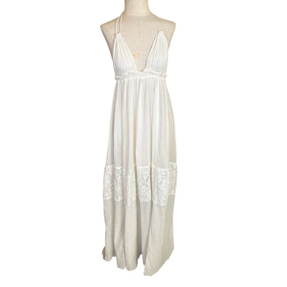 Free People Endless Summer Triangle Top Maxi Dress Boho M Gauze Bridal Vacation - Picture 5 of 10